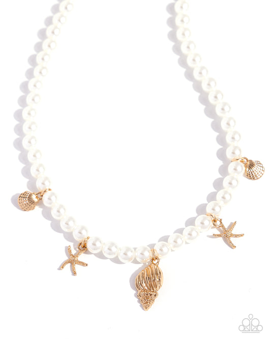 Beach Comber Beauty - Gold Pearl Necklace