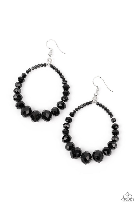 Black glittery earrings